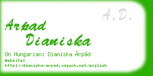 arpad dianiska business card